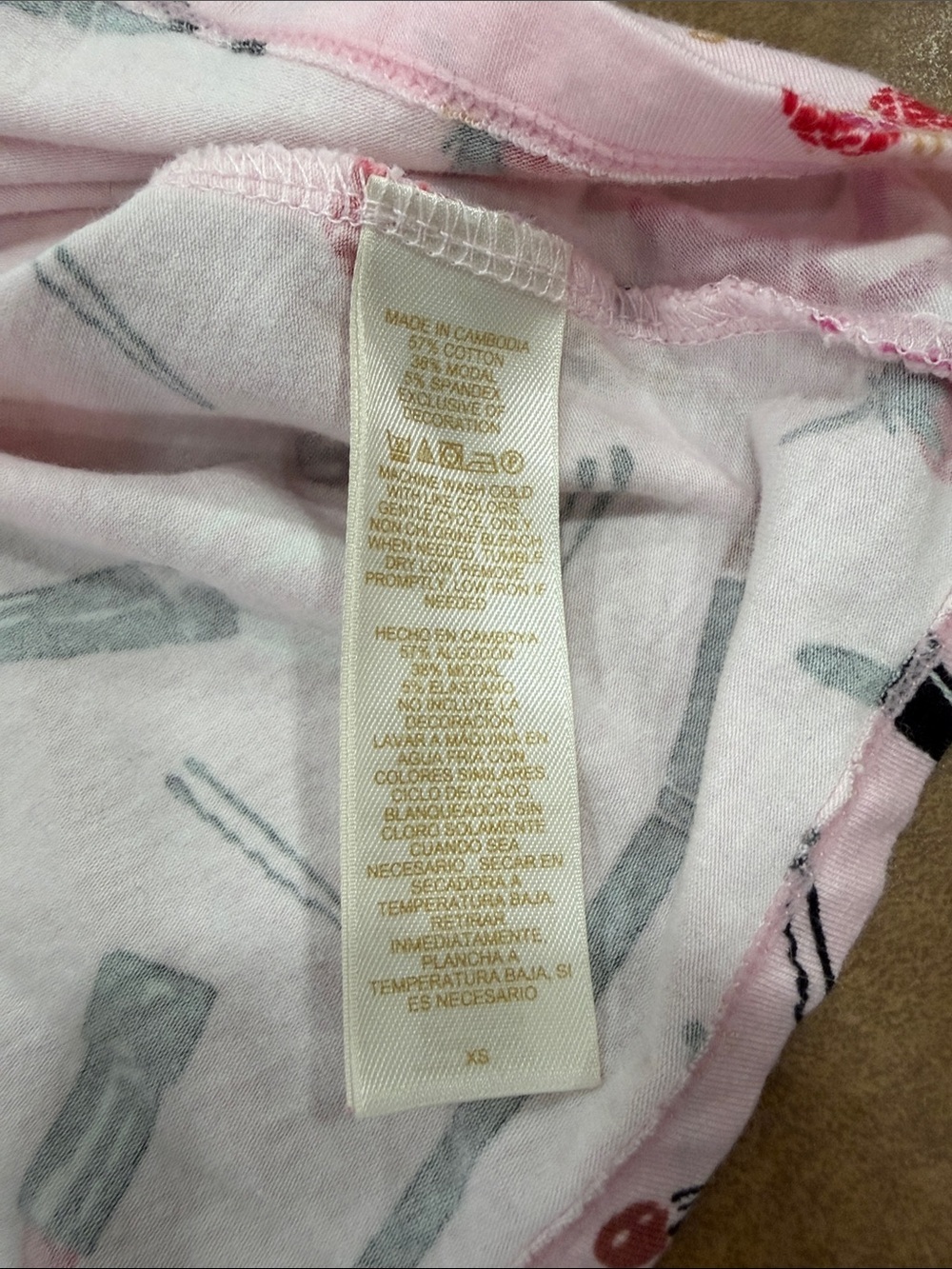 Kate Spade Brushed Cotton Pink Makeup Print Long Sleeve Tunic Long Sleeved XS - Picture 6 of 6